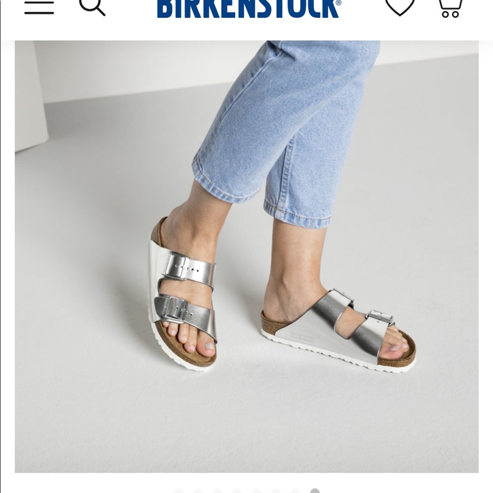 Arizona birkenstock metallic silver